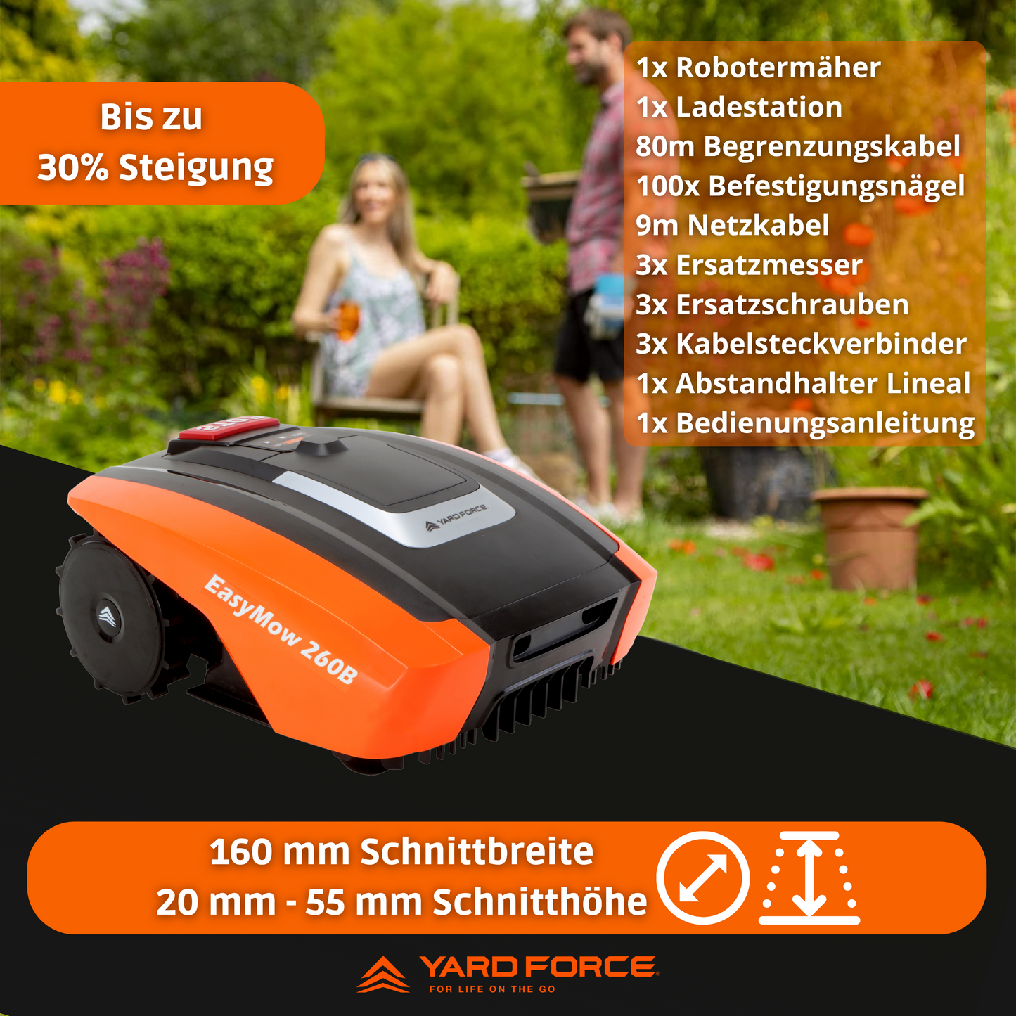 YARD FORCE Mähroboter EasyMow 260B